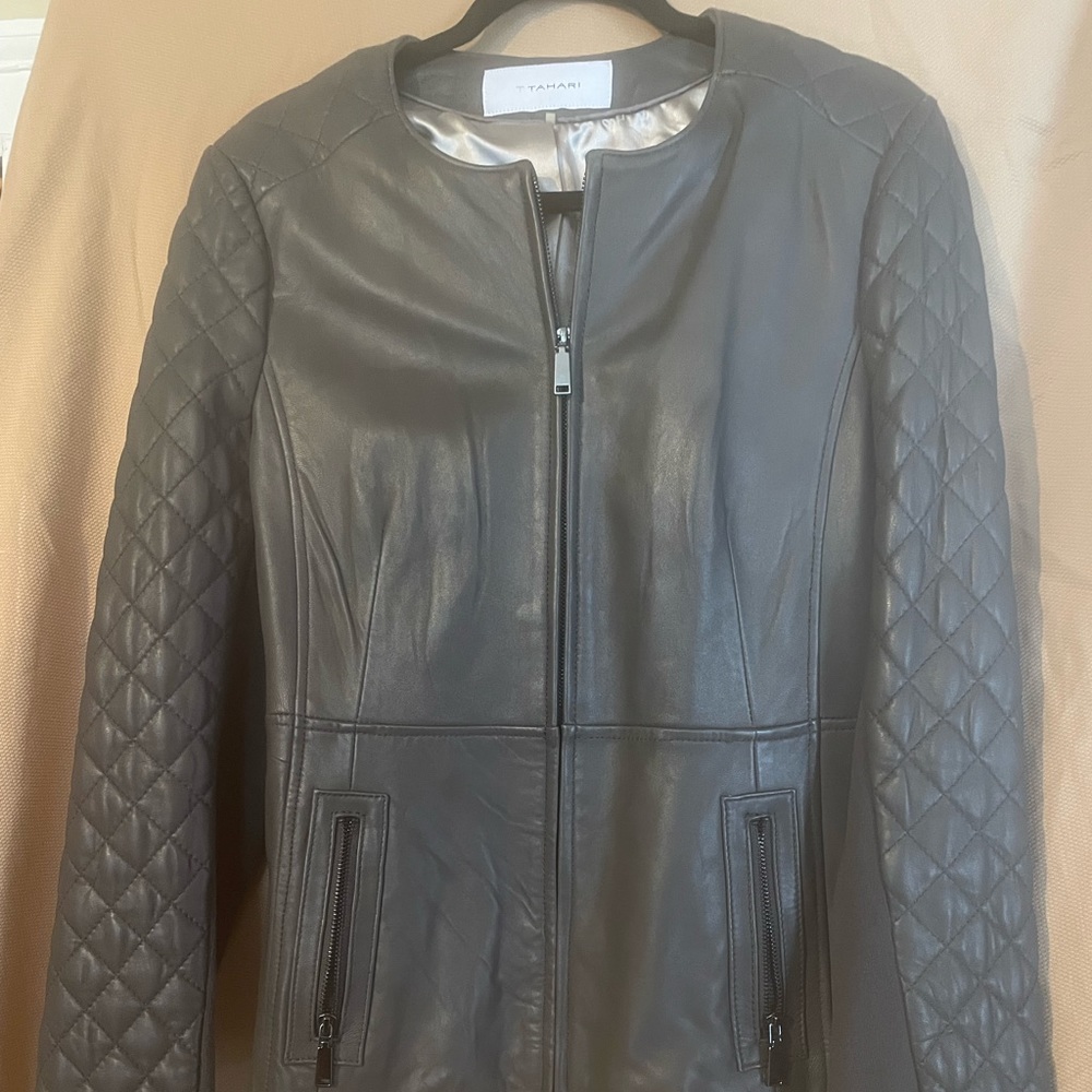 Tahari women’s lambskin jacket